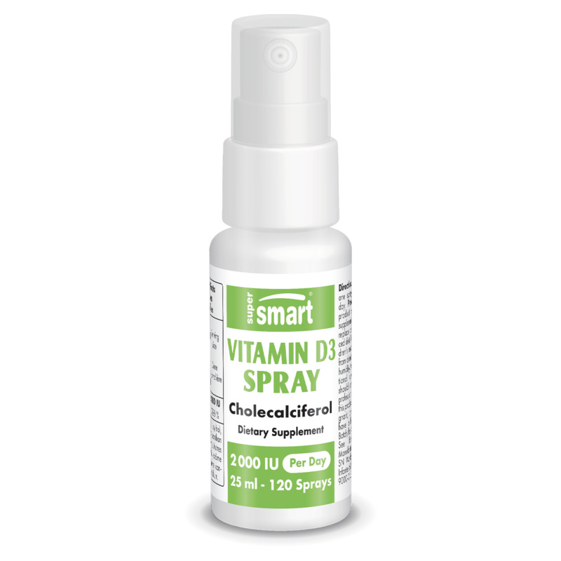 Vitamin D3 Spray 2000 IU , GMO & Gluten Free , Vitamin D Cholecalciferol Vegan - Bone & Joint Health , 25 Ml - SuperSmart