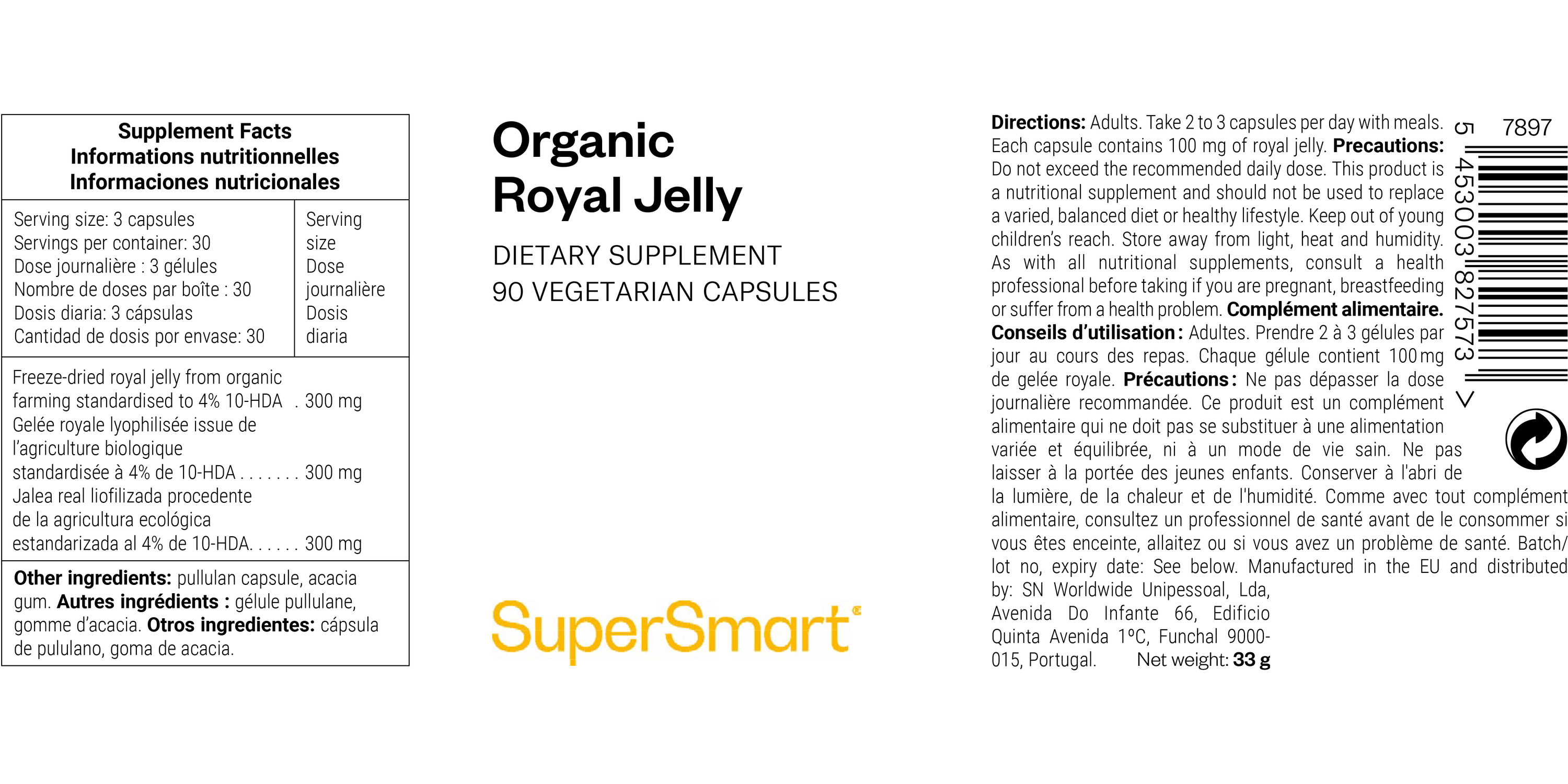 Suplemento Organic Royal Jelly