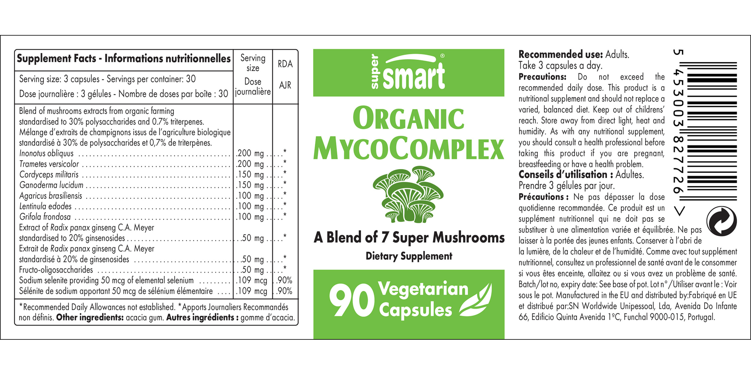 Complément alimentaire de champignons médicinaux