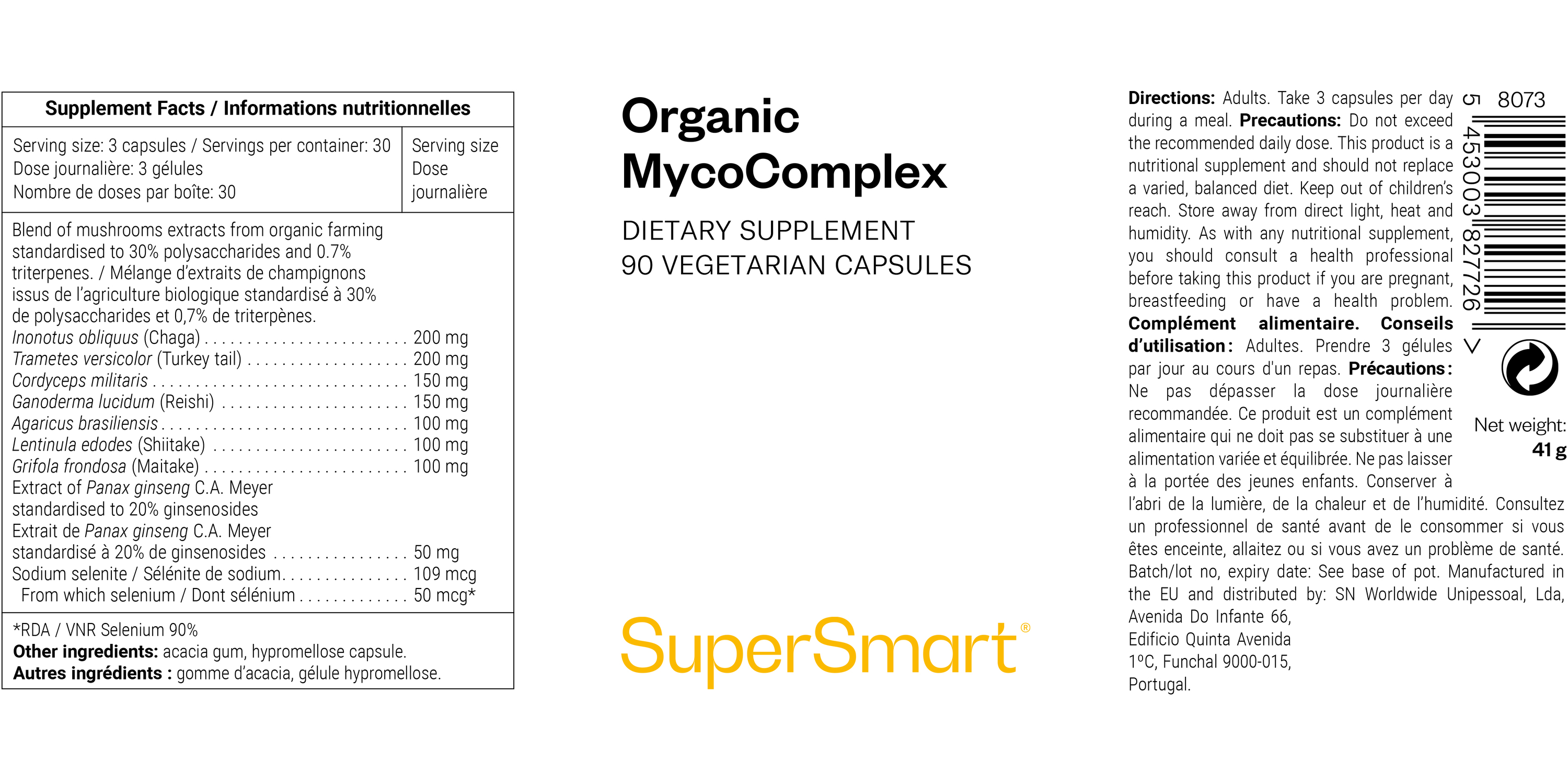 Complément alimentaire de champignons médicinaux