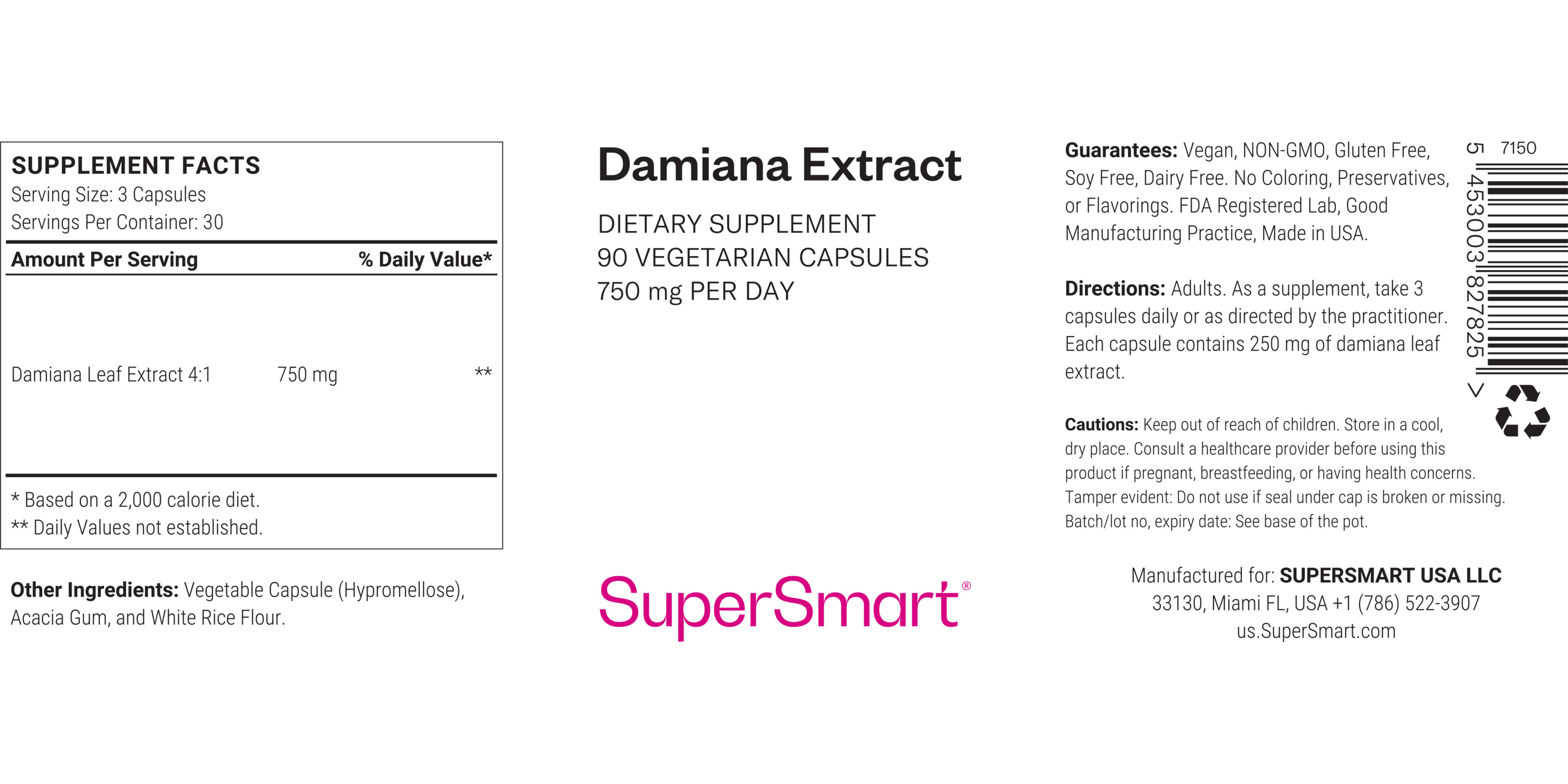 Damiana Extract Supplement