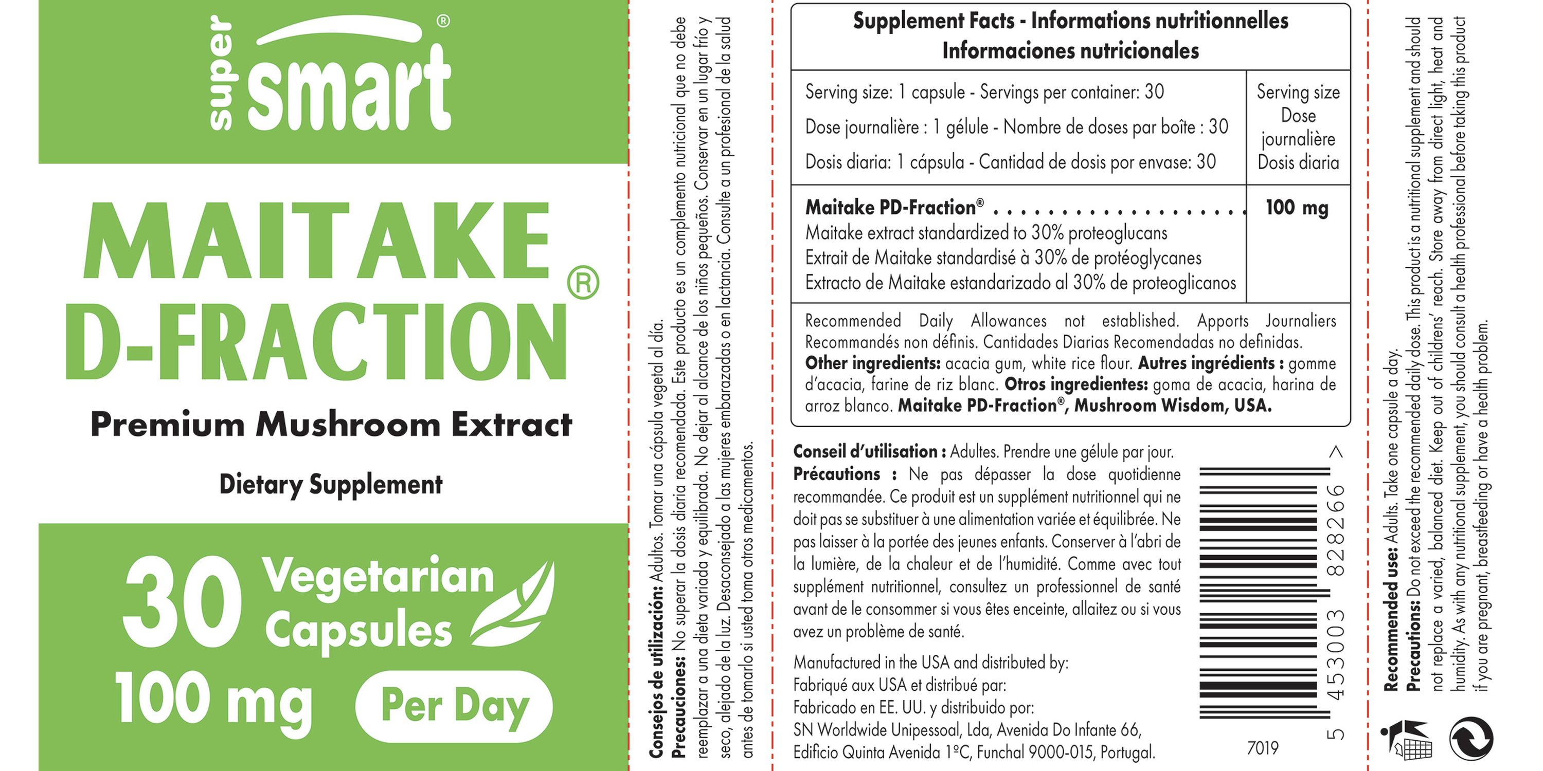 Complemento alimenticio D-Fraction de maitake