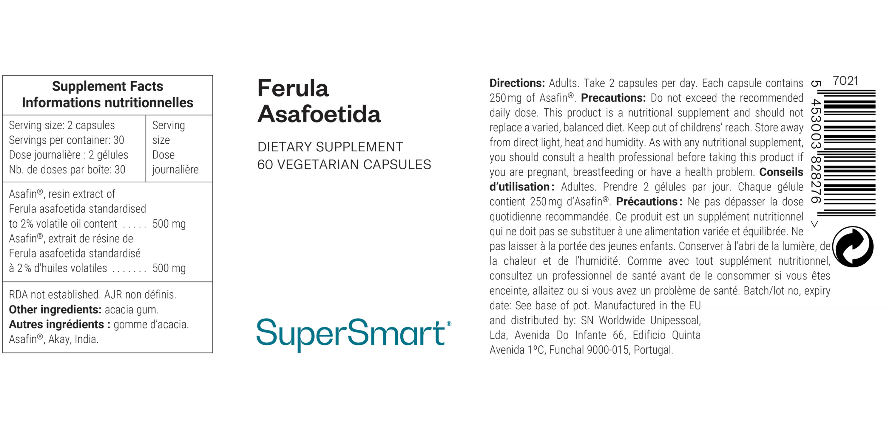 Ferula asafoetida dietary supplement