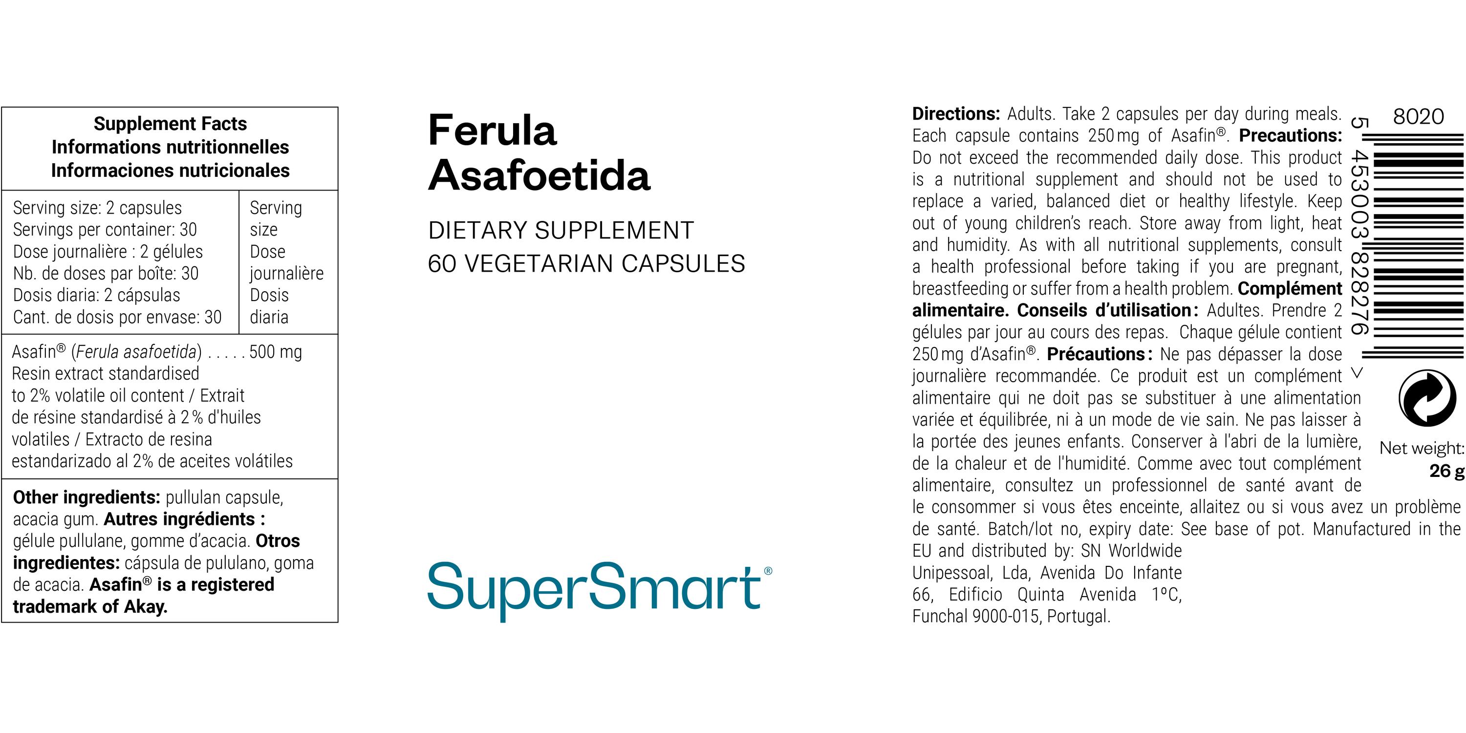 Complemento alimenticio de Ferula Asafoetida