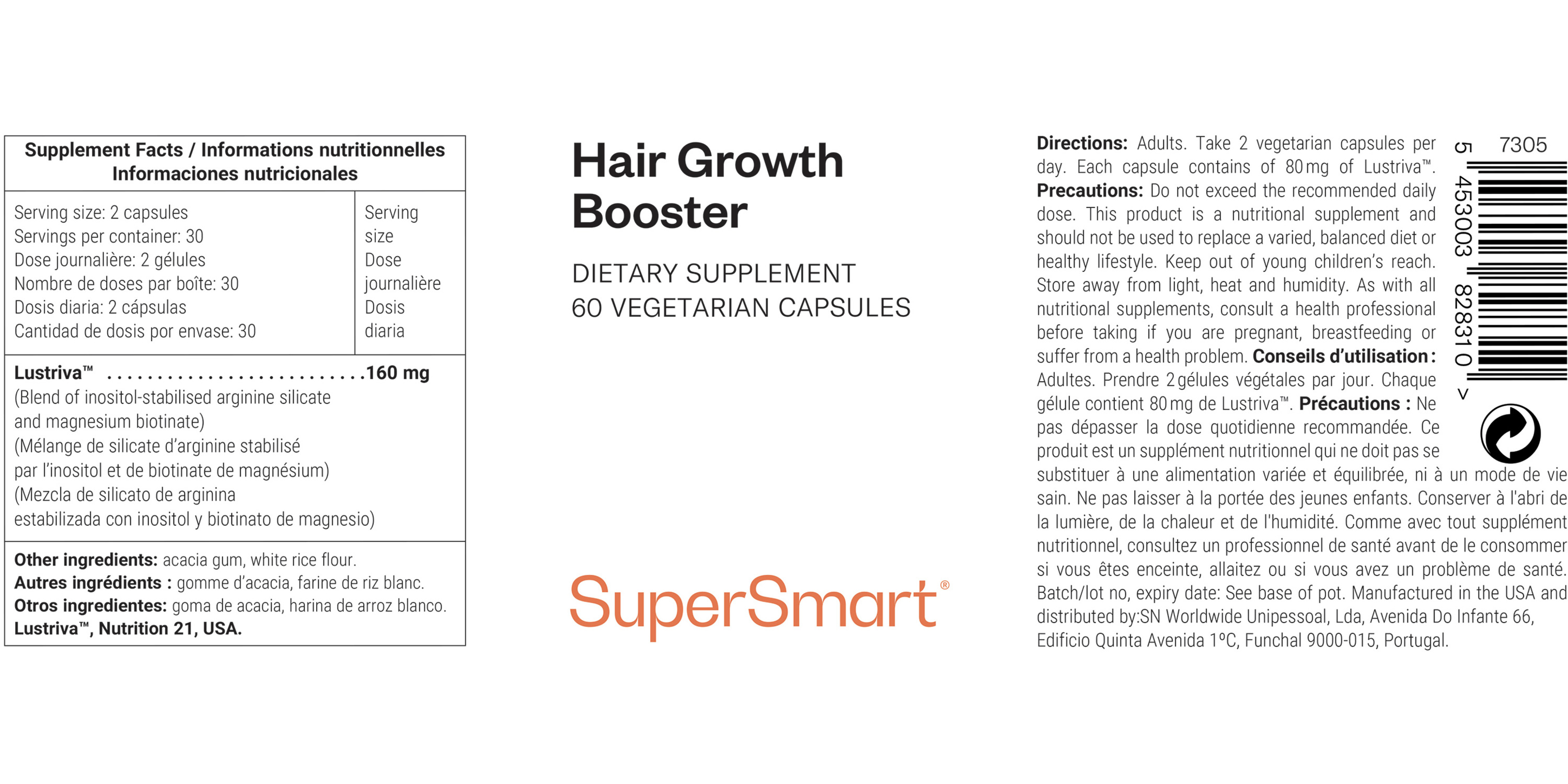 Complemento para el crecimiento del cabello