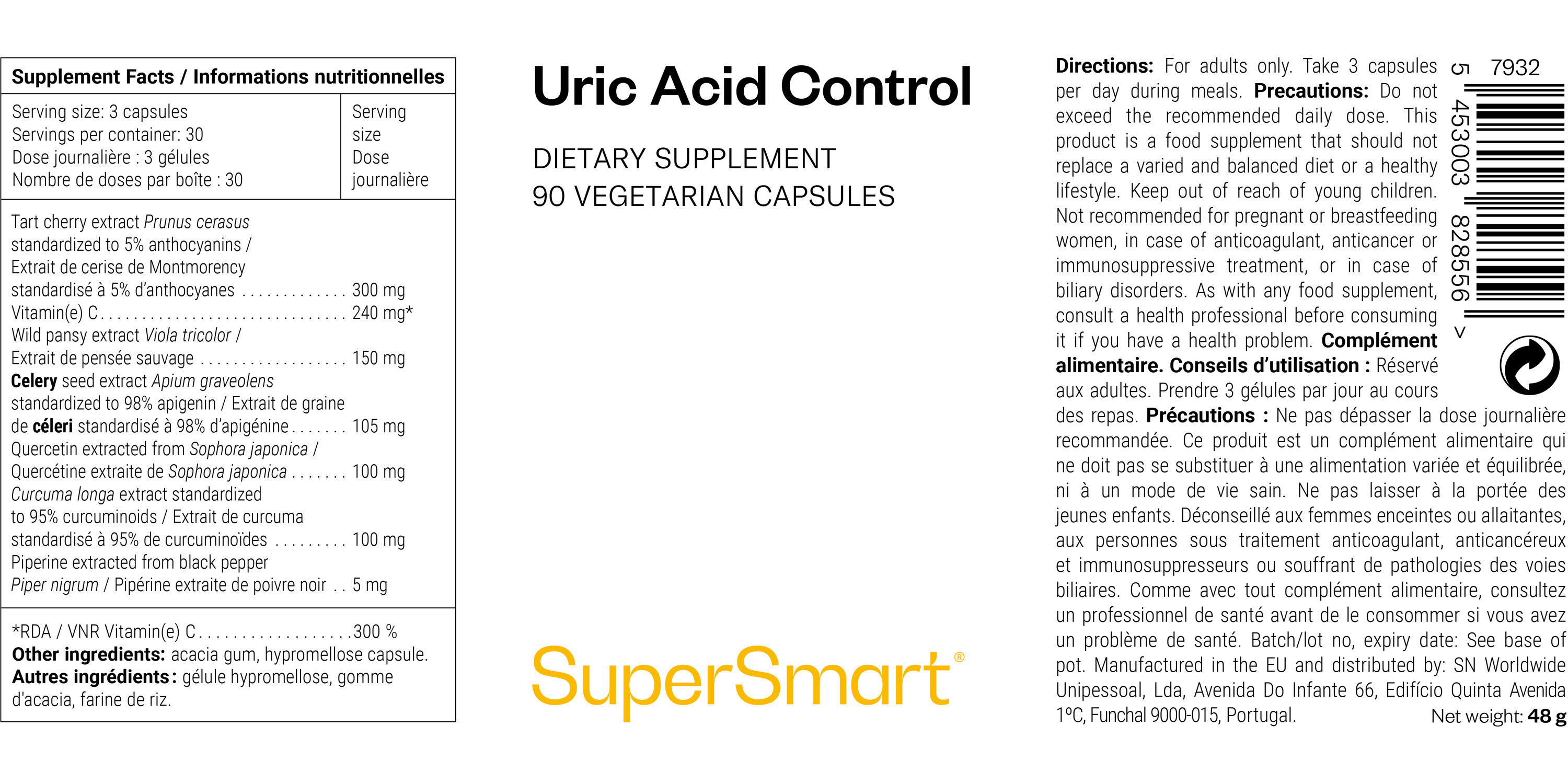 Dietary supplement to help lower uric acid levels.*