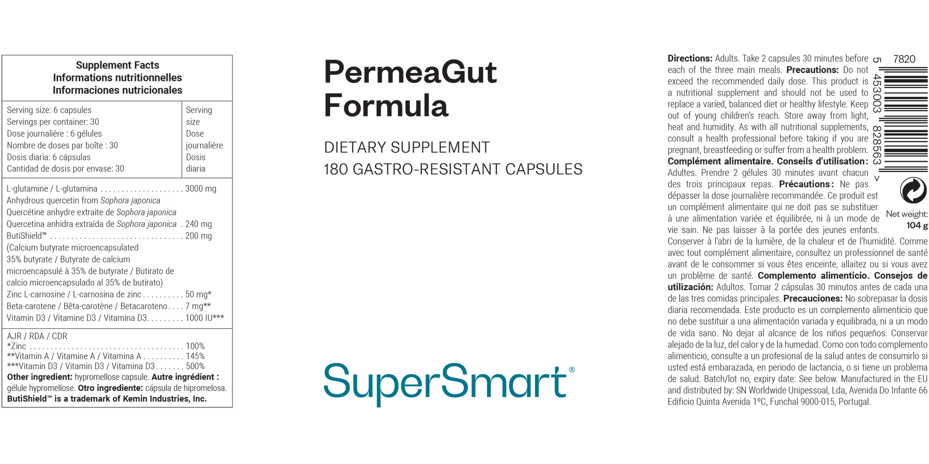 Suplemento Dietético para Ayudar a Mantener la Integridad de la Barrera Intestinal*