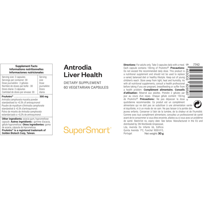Antrodia Liver Health | 60 Veg. Caps - SuperSmart 0