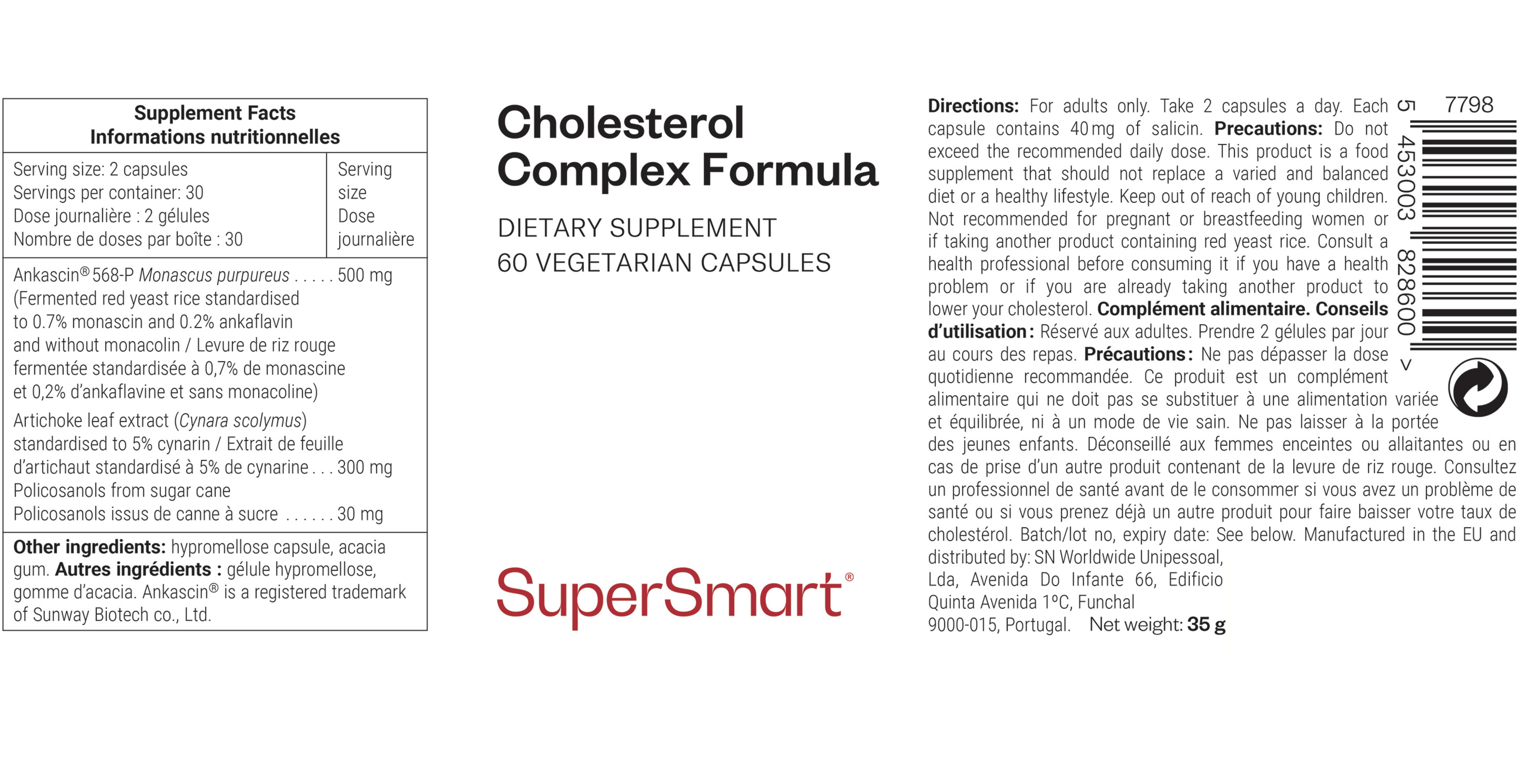 Dietary supplement for healthy cholesterol levels
