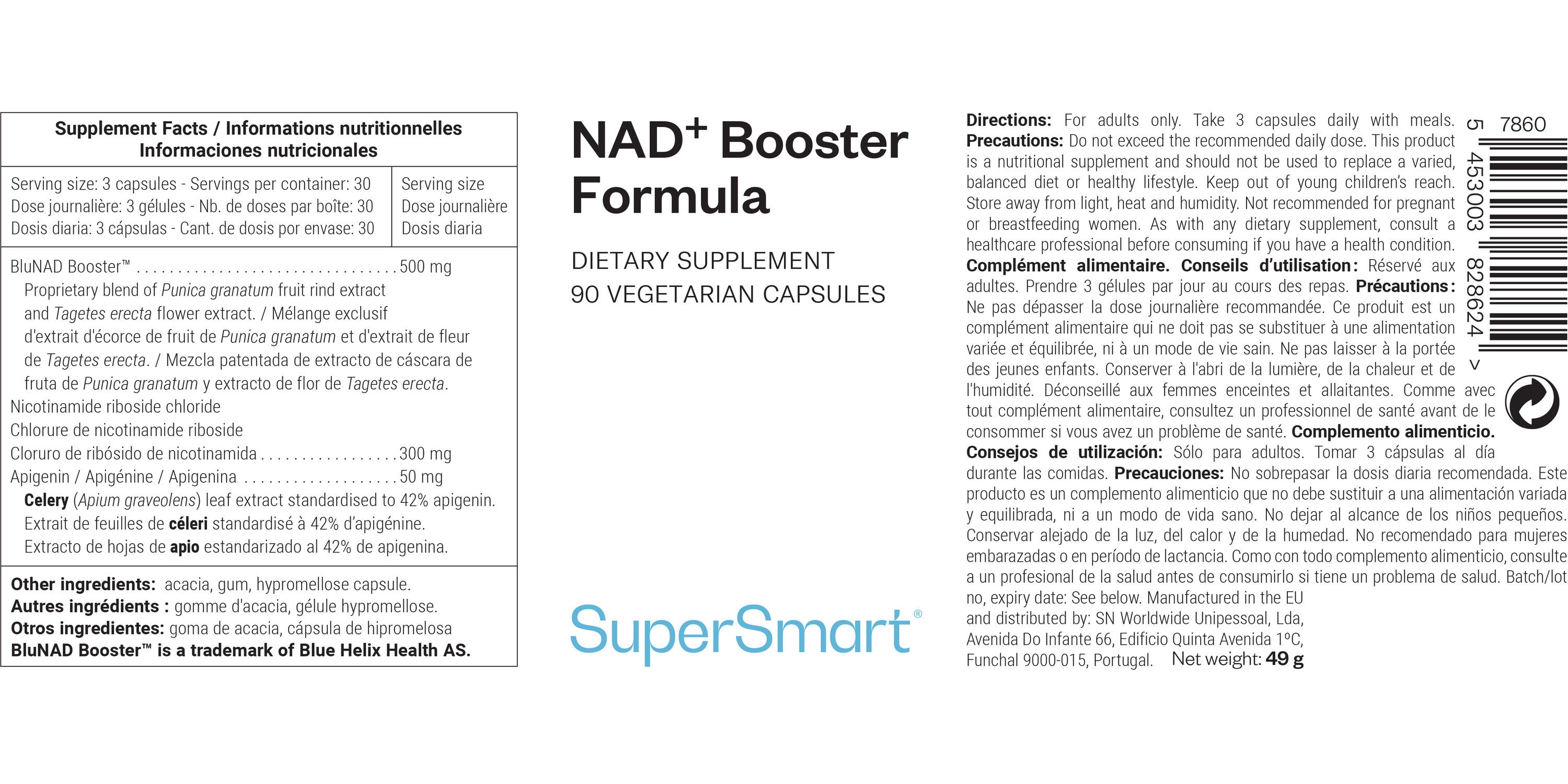 NAD+ Booster Formula Food Supplement