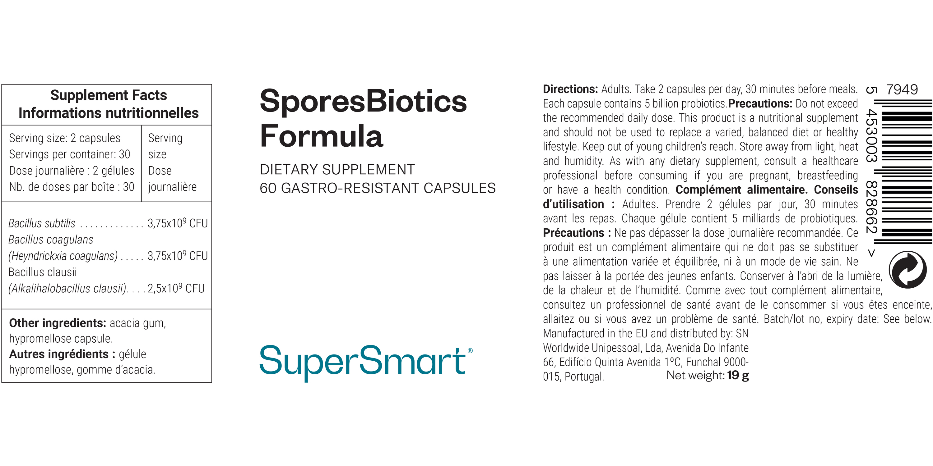 Probióticos esporulados Bacillus clausii, subtilis y coagulans