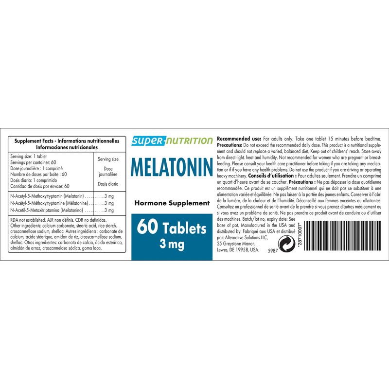 Melatonin 3 mg 60 | 60 tablets - SuperSmart 0