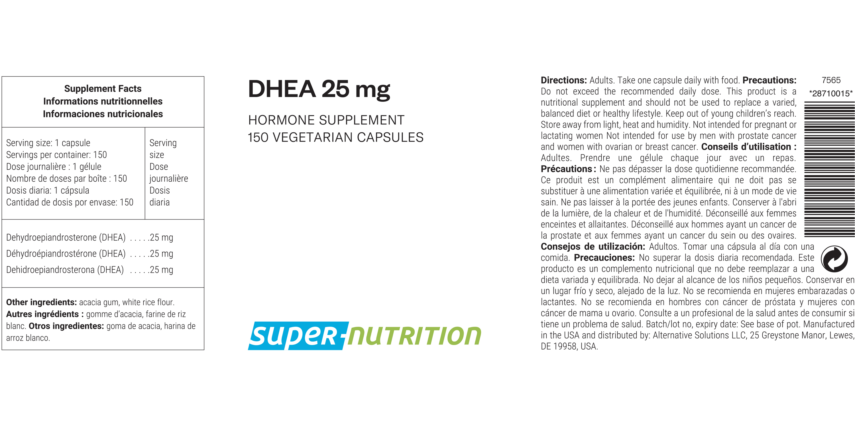 DHEA 25 mg 150 