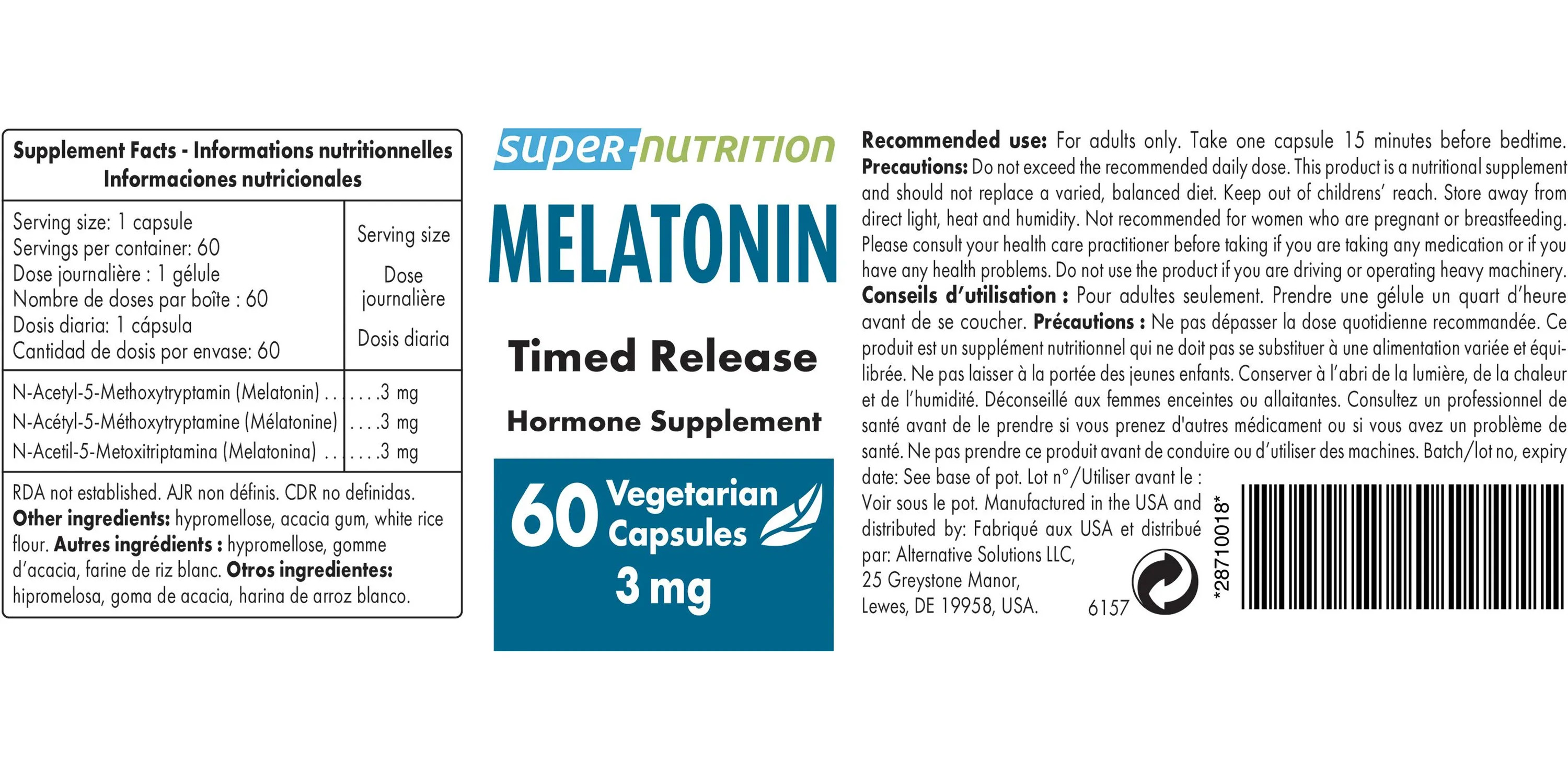 Melatonin 3 mg Timed Release