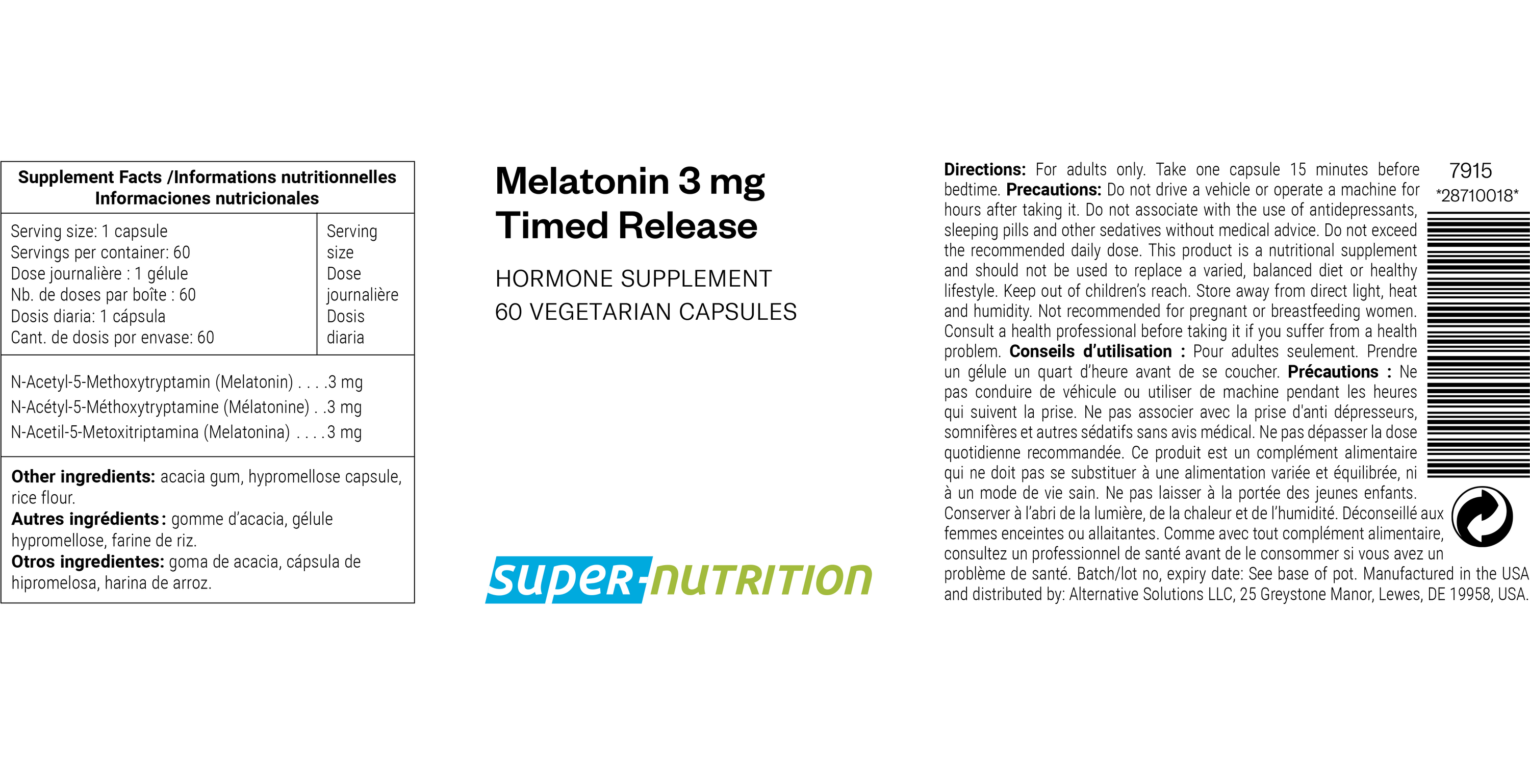 Melatonin 3 mg Timed Release